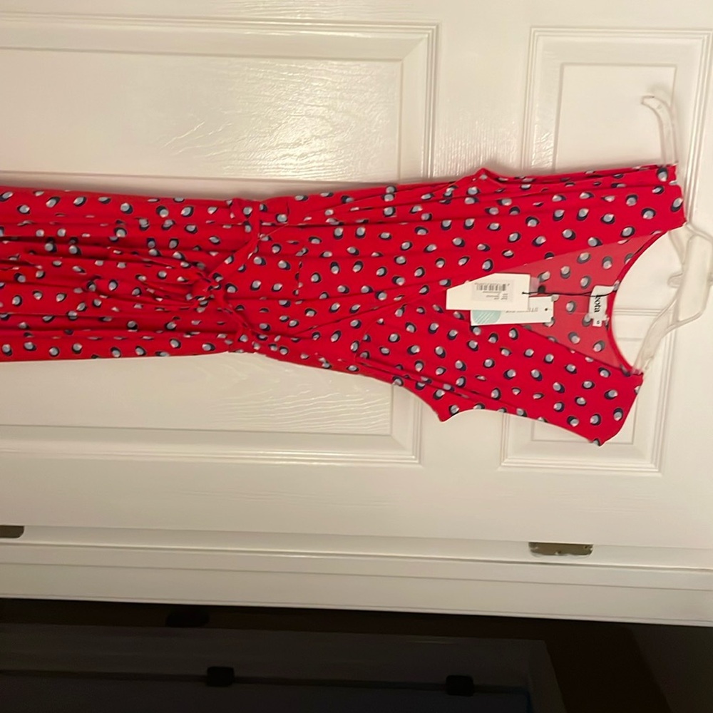 Red Sleeveless Leota Wrap Dress